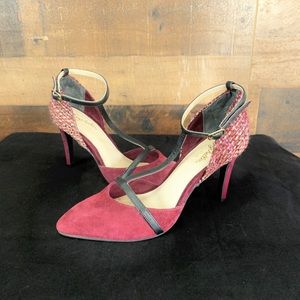 Seychelles Burgundy Suede Strappy Pumps